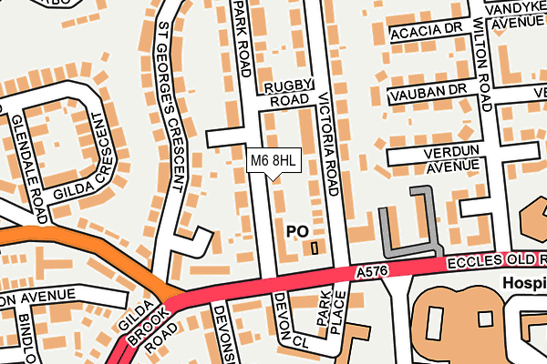 M6 8HL map - OS OpenMap – Local (Ordnance Survey)