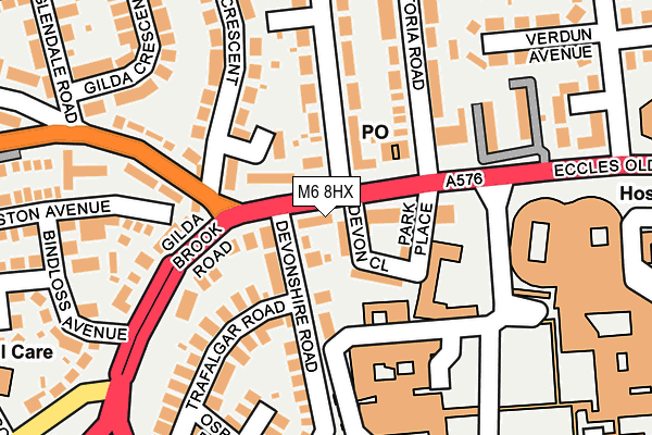 M6 8HX map - OS OpenMap – Local (Ordnance Survey)