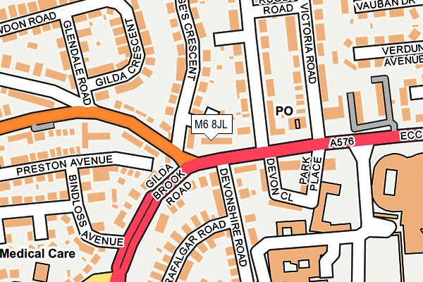 M6 8JL map - OS OpenMap – Local (Ordnance Survey)