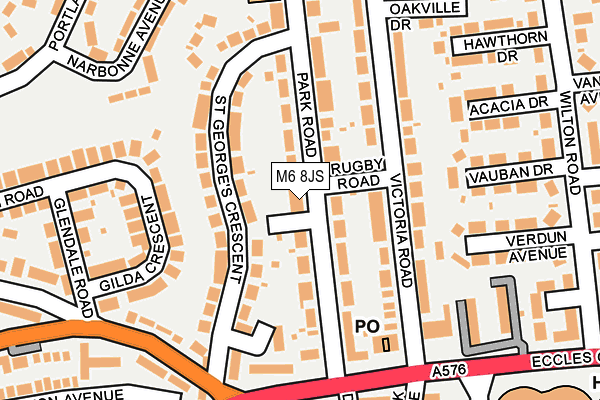 M6 8JS map - OS OpenMap – Local (Ordnance Survey)