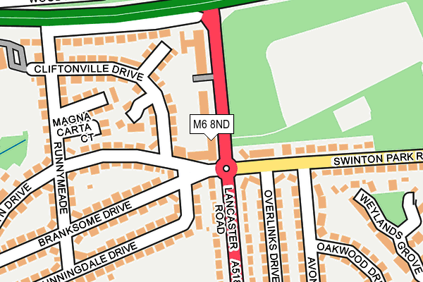M6 8ND map - OS OpenMap – Local (Ordnance Survey)