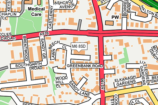 M6 8SD map - OS OpenMap – Local (Ordnance Survey)