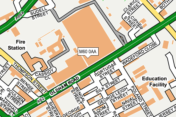 M60 0AA map - OS OpenMap – Local (Ordnance Survey)