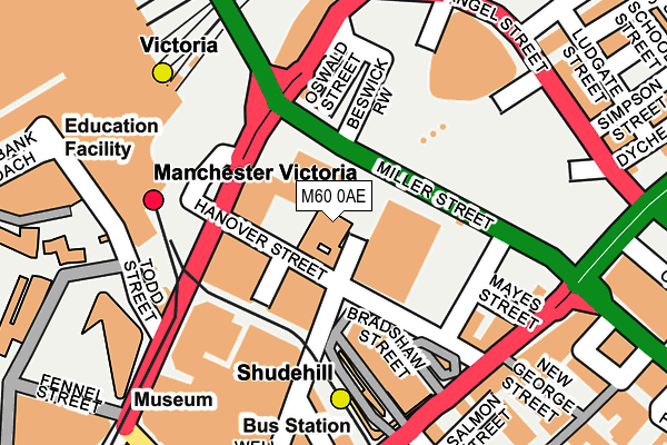 M60 0AE map - OS OpenMap – Local (Ordnance Survey)