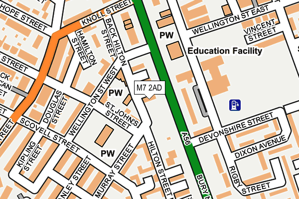 M7 2AD map - OS OpenMap – Local (Ordnance Survey)