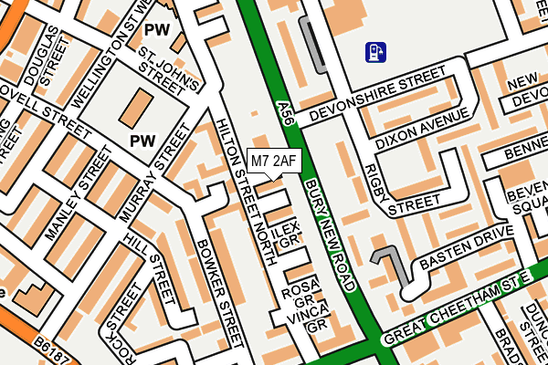 M7 2AF map - OS OpenMap – Local (Ordnance Survey)