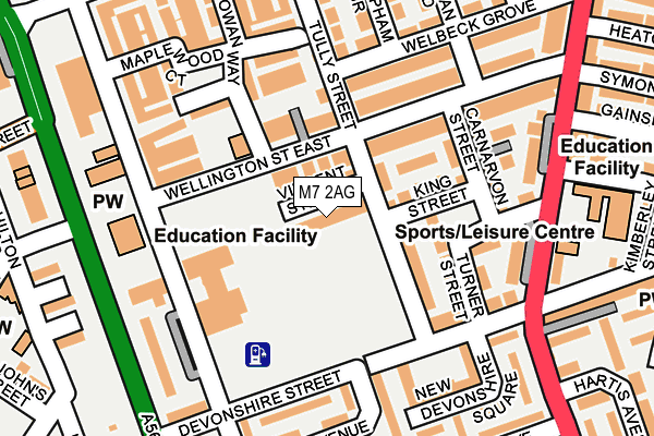 M7 2AG map - OS OpenMap – Local (Ordnance Survey)