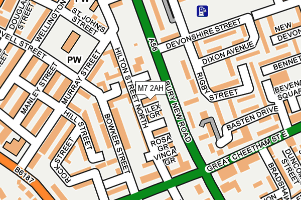 M7 2AH map - OS OpenMap – Local (Ordnance Survey)