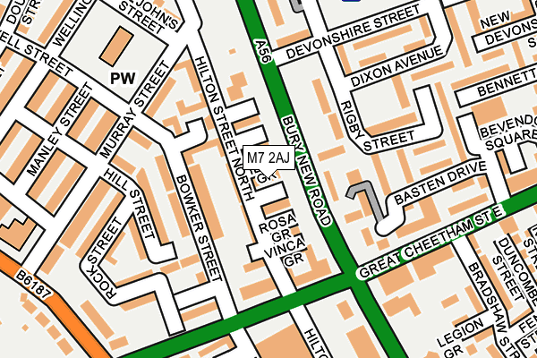 M7 2AJ map - OS OpenMap – Local (Ordnance Survey)