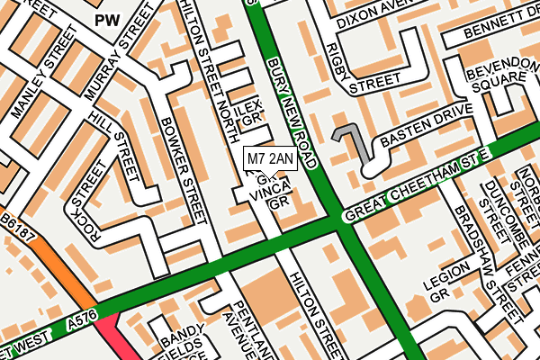 M7 2AN map - OS OpenMap – Local (Ordnance Survey)