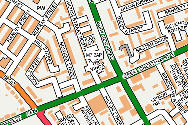 M7 2AP map - OS OpenMap – Local (Ordnance Survey)