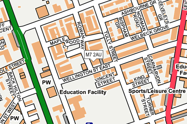 M7 2AU map - OS OpenMap – Local (Ordnance Survey)