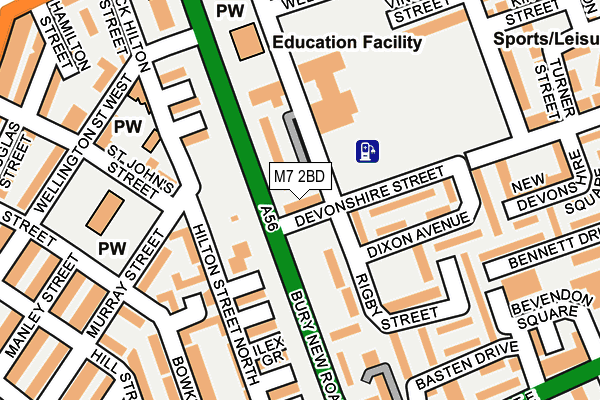 M7 2BD map - OS OpenMap – Local (Ordnance Survey)