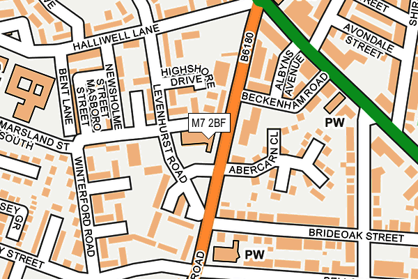 M7 2BF map - OS OpenMap – Local (Ordnance Survey)