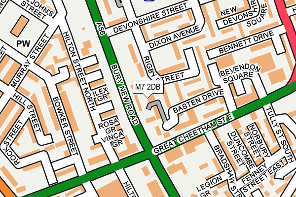 M7 2DB map - OS OpenMap – Local (Ordnance Survey)