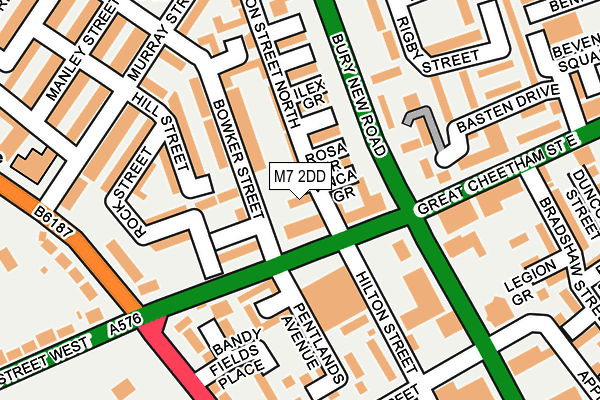 M7 2DD map - OS OpenMap – Local (Ordnance Survey)