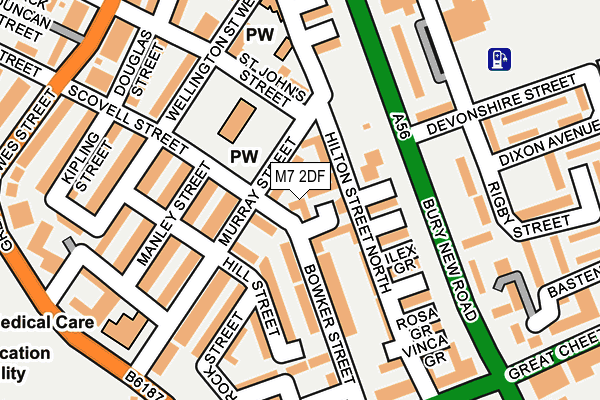 M7 2DF map - OS OpenMap – Local (Ordnance Survey)