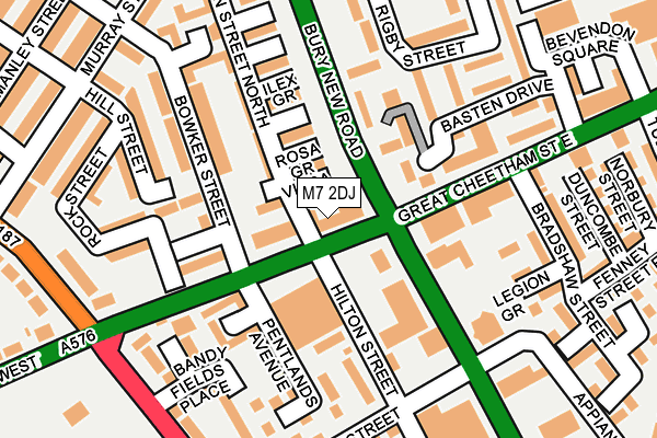 M7 2DJ map - OS OpenMap – Local (Ordnance Survey)