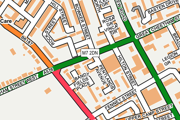 M7 2DN map - OS OpenMap – Local (Ordnance Survey)
