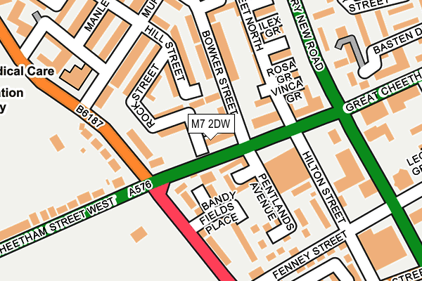 M7 2DW map - OS OpenMap – Local (Ordnance Survey)