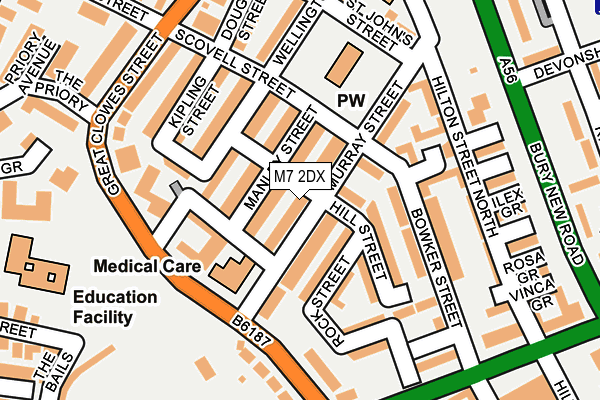 M7 2DX map - OS OpenMap – Local (Ordnance Survey)