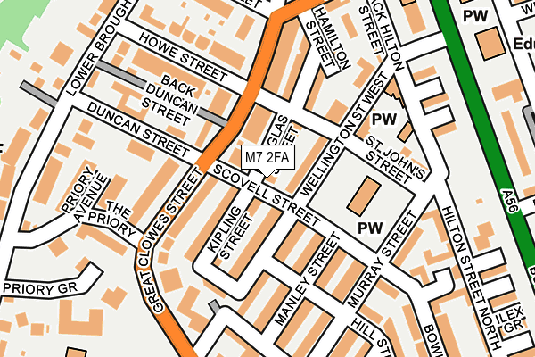 M7 2FA map - OS OpenMap – Local (Ordnance Survey)