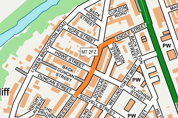 M7 2FZ map - OS OpenMap – Local (Ordnance Survey)