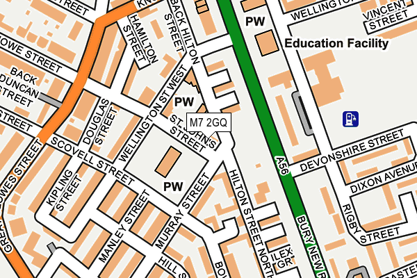 M7 2GQ map - OS OpenMap – Local (Ordnance Survey)