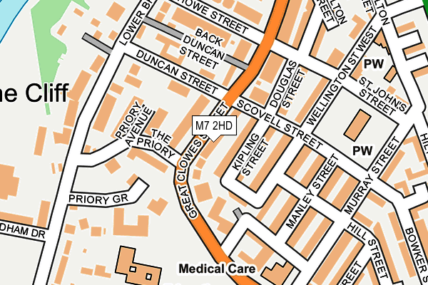 M7 2HD map - OS OpenMap – Local (Ordnance Survey)