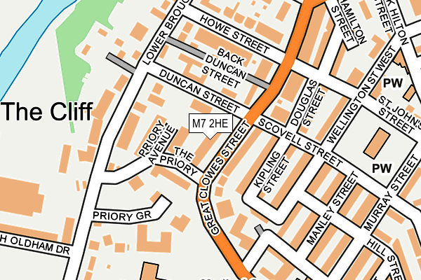 M7 2HE map - OS OpenMap – Local (Ordnance Survey)