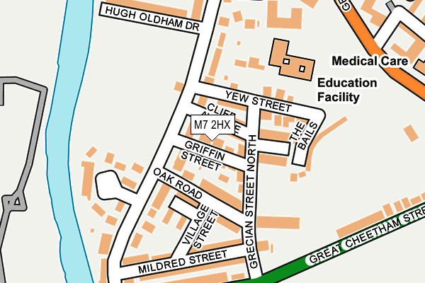 M7 2HX map - OS OpenMap – Local (Ordnance Survey)