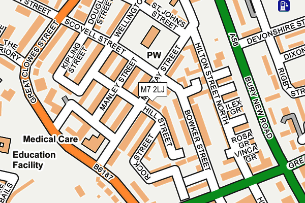 M7 2LJ map - OS OpenMap – Local (Ordnance Survey)