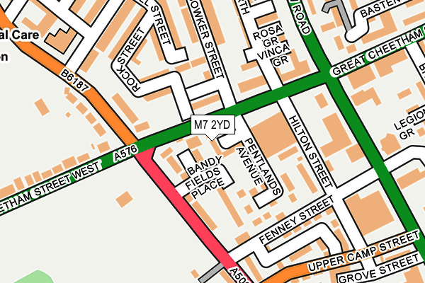 M7 2YD map - OS OpenMap – Local (Ordnance Survey)