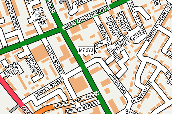 M7 2YJ map - OS OpenMap – Local (Ordnance Survey)