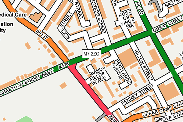 M7 2ZQ map - OS OpenMap – Local (Ordnance Survey)