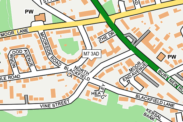 M7 3AD map - OS OpenMap – Local (Ordnance Survey)