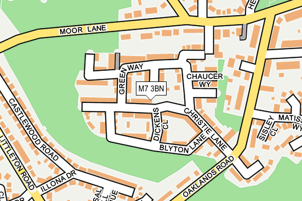 M7 3BN map - OS OpenMap – Local (Ordnance Survey)