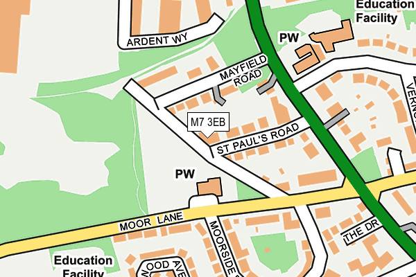 M7 3EB map - OS OpenMap – Local (Ordnance Survey)