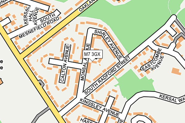 M7 3GX map - OS OpenMap – Local (Ordnance Survey)