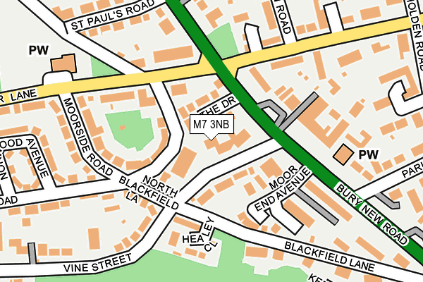 M7 3NB map - OS OpenMap – Local (Ordnance Survey)