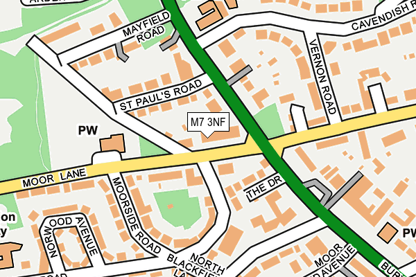 M7 3NF map - OS OpenMap – Local (Ordnance Survey)