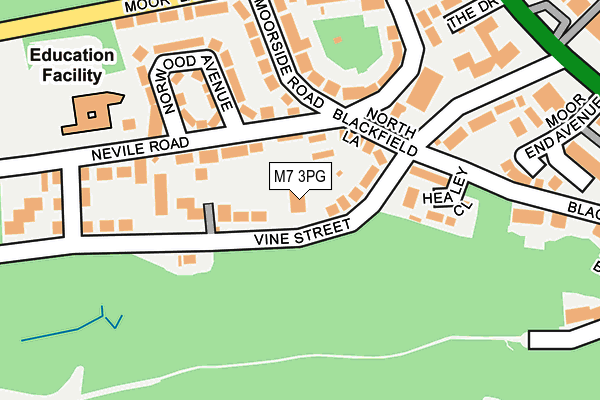 M7 3PG map - OS OpenMap – Local (Ordnance Survey)