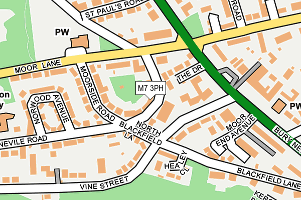 M7 3PH map - OS OpenMap – Local (Ordnance Survey)