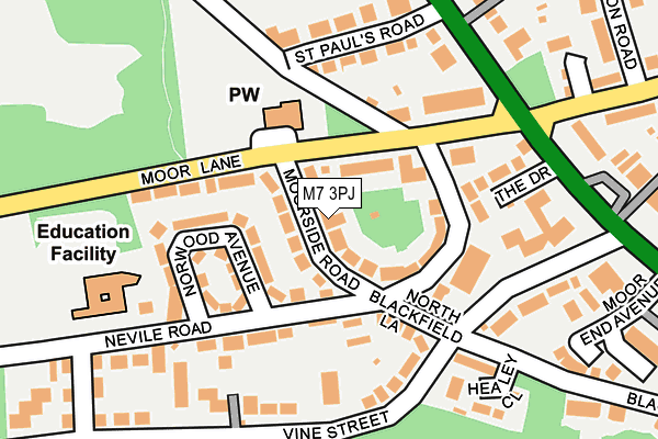 M7 3PJ map - OS OpenMap – Local (Ordnance Survey)