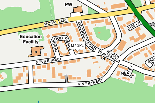 M7 3PL map - OS OpenMap – Local (Ordnance Survey)