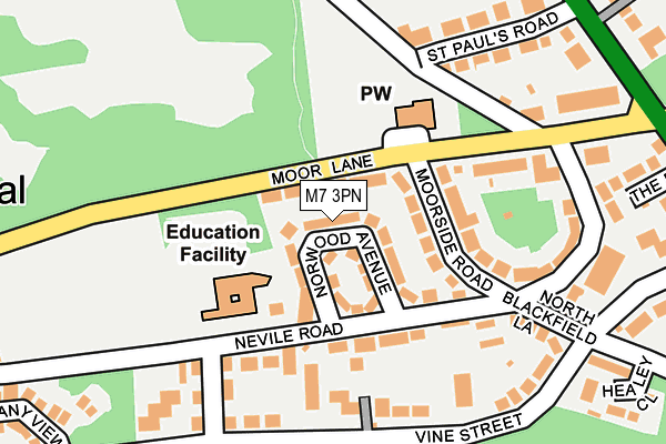 M7 3PN map - OS OpenMap – Local (Ordnance Survey)