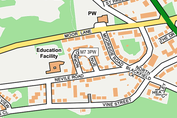 M7 3PW map - OS OpenMap – Local (Ordnance Survey)