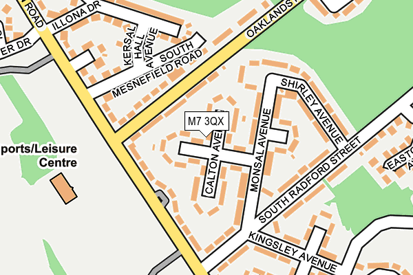 M7 3QX map - OS OpenMap – Local (Ordnance Survey)