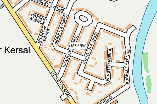 M7 3RW map - OS OpenMap – Local (Ordnance Survey)