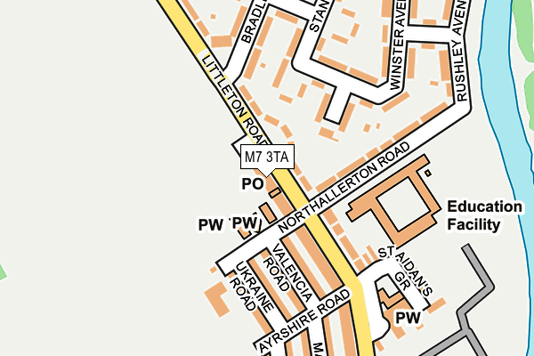 M7 3TA map - OS OpenMap – Local (Ordnance Survey)